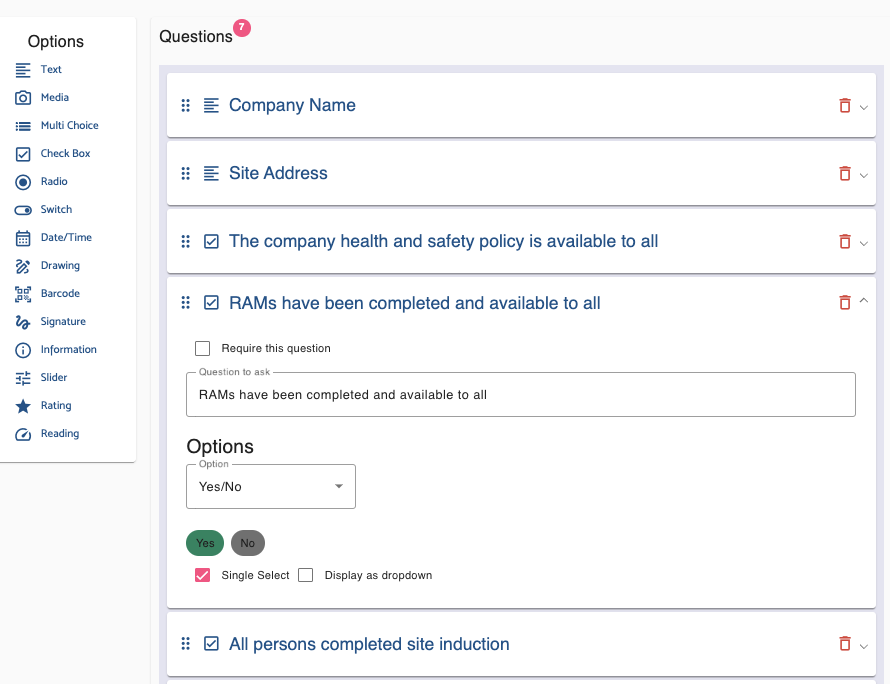 Touch Reports template editor